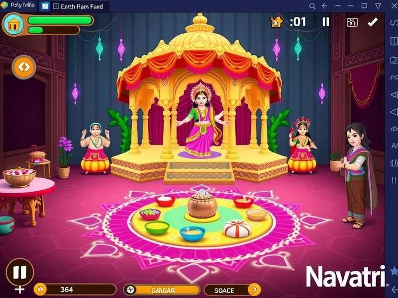 Navratri Radiant Journey Rangoli Creation